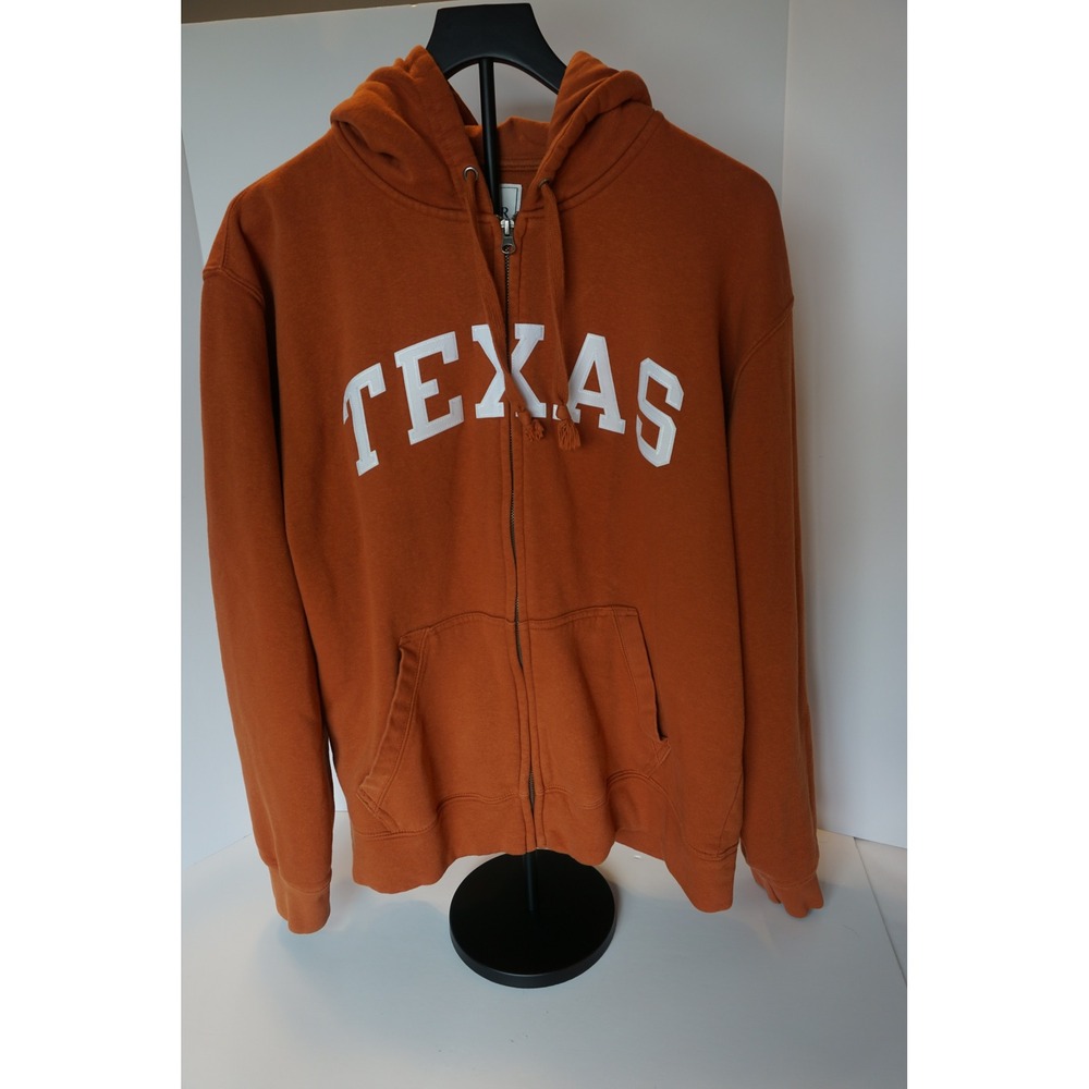 Gear For Sports Texas Full Zip Hoodie Mens Large Burnt Orange Big Cotton G2099